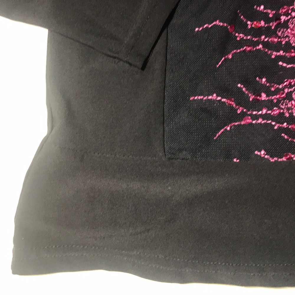 Black Long Sleeves with Center Pink Sequins - Picture 7 of 10